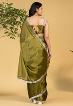 Load image into Gallery viewer, Mehndi Chiffon Saree With Blouse