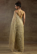 Load image into Gallery viewer, Mehndi Tissue Saree With Blouse