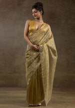 Load image into Gallery viewer, Mehndi Tissue Saree With Blouse
