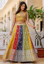 Load image into Gallery viewer, Multicolor Georgette Circular Lehenga Choli