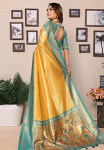 Load image into Gallery viewer, Mustard Banarasi Silk Saree