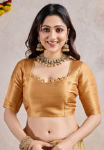Load image into Gallery viewer, Mustard Banarasi Silk Saree With Blouse
