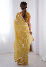 Load image into Gallery viewer, Mustard Chiffon Saree With Blouse