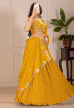 Load image into Gallery viewer, Mustard Faux Georgette Lehenga Choli
