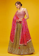 Load image into Gallery viewer, Mustard Georgette Circular Lehenga Choli