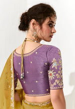 Load image into Gallery viewer, Mustard Organza Saree With Blouse