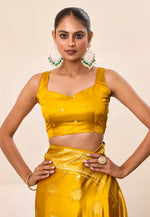 Load image into Gallery viewer, Mustard Satin Silk Saree With Blouse