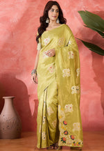 Load image into Gallery viewer, Mustard Shimmer Saree With Blouse