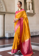 Load image into Gallery viewer, Mustard Silk Saree With Blouse
