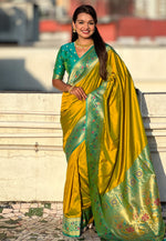 Load image into Gallery viewer, Mustard Silk Saree With Blouse