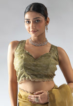 Load image into Gallery viewer, Mustard Tissue Silk Saree With Blouse
