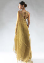 Load image into Gallery viewer, Mustard Tissue Silk Saree With Blouse