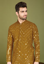 Load image into Gallery viewer, Mustard Viscose Rayon Kurta Pajama