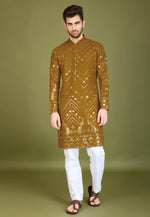 Load image into Gallery viewer, Mustard Viscose Rayon Kurta Pajama