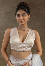 Load image into Gallery viewer, Off White Tissue Saree With Blouse