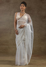 Load image into Gallery viewer, Off White Tissue Saree With Blouse