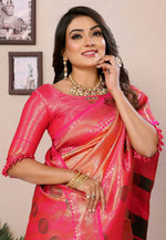 Load image into Gallery viewer, Orange Banarasi Silk Saree
