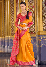 Load image into Gallery viewer, Orange Silk Saree With Blouse