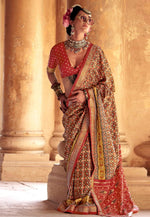 Load image into Gallery viewer, Orange Silk Saree With Blouse