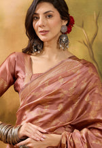 Load image into Gallery viewer, Peach Banarasi Jacquard Saree