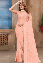 Load image into Gallery viewer, Peach Georgette Saree With Blouse