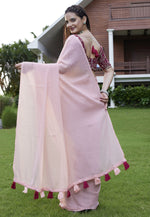 Load image into Gallery viewer, Peach Georgette Saree With Blouse