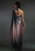 Load image into Gallery viewer, Peach Satin Silk Saree With Blouse