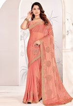 Load image into Gallery viewer, Peach Silk Saree With Blouse