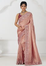 Load image into Gallery viewer, Peach Viscose Saree With Blouse
