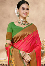 Load image into Gallery viewer, Pink Art Silk Paithani Saree