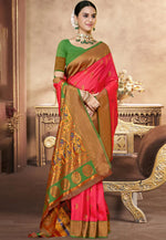 Load image into Gallery viewer, Pink Art Silk Paithani Saree