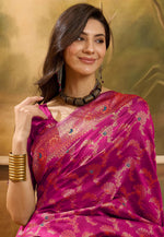 Load image into Gallery viewer, Pink Banarasi Jacquard Saree With Blouse