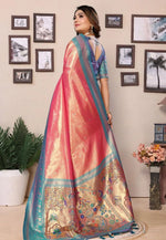 Load image into Gallery viewer, Pink Banarasi Silk Saree
