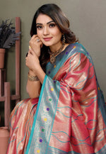 Load image into Gallery viewer, Pink Banarasi Silk Saree