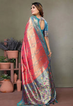 Load image into Gallery viewer, Pink Banarasi Silk Saree