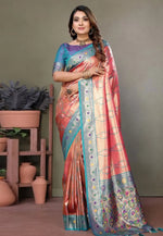 Load image into Gallery viewer, Pink Banarasi Silk Saree