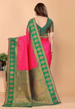 Load image into Gallery viewer, Pink Banarasi Silk Saree