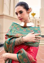 Load image into Gallery viewer, Pink Banarasi Silk Saree