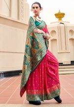 Load image into Gallery viewer, Pink Banarasi Silk Saree