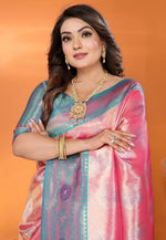 Load image into Gallery viewer, Pink Banarasi Silk Saree