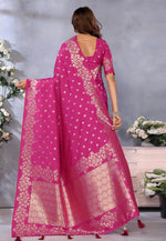 Load image into Gallery viewer, Pink Banarasi Silk Saree