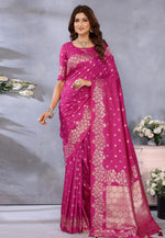 Load image into Gallery viewer, Pink Banarasi Silk Saree