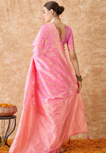 Load image into Gallery viewer, Pink Banarasi Silk Saree