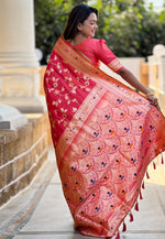 Load image into Gallery viewer, Pink Banarasi Silk Saree