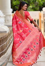Load image into Gallery viewer, Pink Banarasi Silk Saree