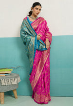 Load image into Gallery viewer, Pink Banarasi Silk Saree With Blouse