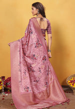 Load image into Gallery viewer, Pink Bemberg Saree With Blouse