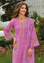Load image into Gallery viewer, Pink Cotton Readymade Pakistani Suit