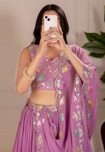 Load image into Gallery viewer, Pink Faux Georgette Lehenga Choli