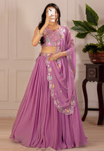 Load image into Gallery viewer, Pink Faux Georgette Lehenga Choli